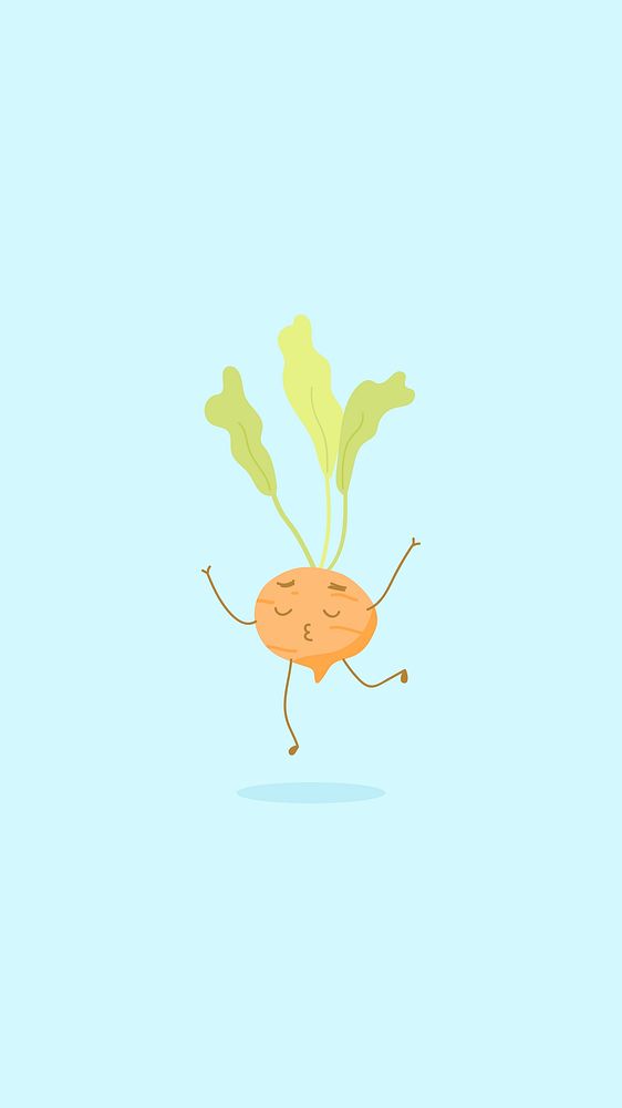 Round beetroot character phone background vector