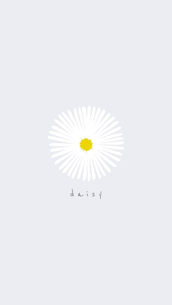 White daisy flower mobile wallpaper vector