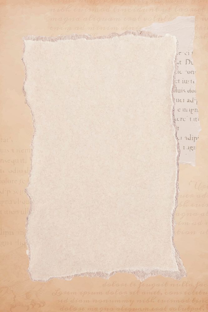 Torn old beige paper background vector