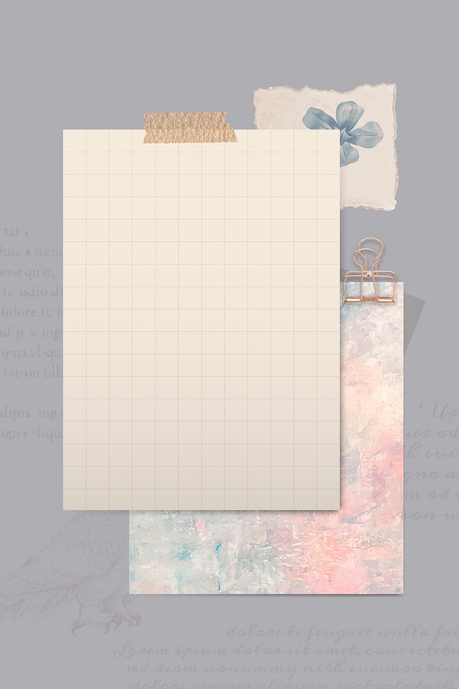 Brown paper with Washi tapes template vector