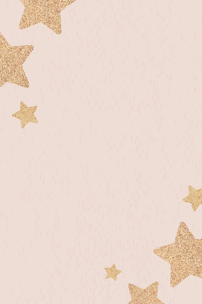 Glitter gold star frame design illustration
