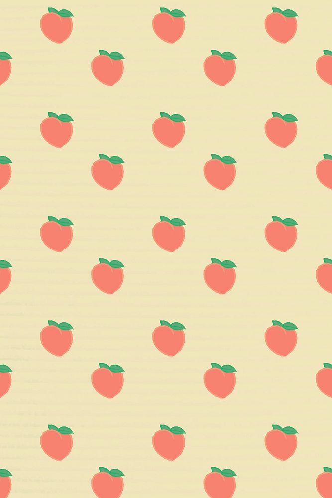 Hand drawn peach seamless pattern social template vector