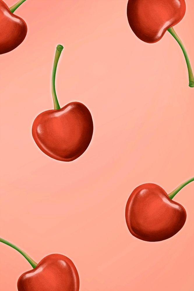 Fresh juicy cherry patterned background mockup