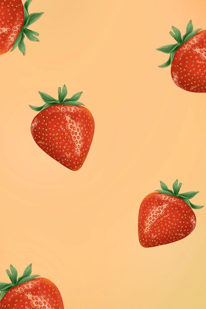 Fresh juicy strawberry patterned background