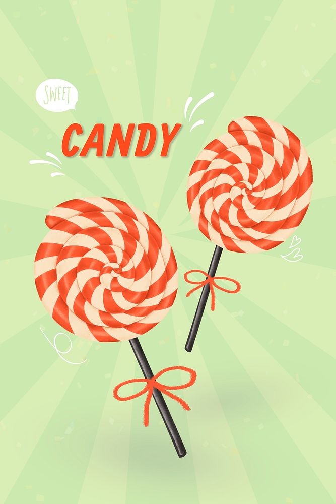 Hand drawn sweet lollipop mockup