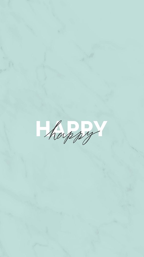 Happy typography green background mobile | Premium Vector - rawpixel