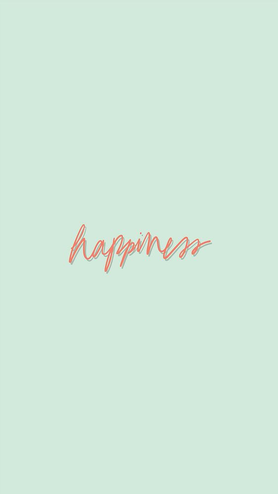 Happiness on a green background mobile wallpaper vector