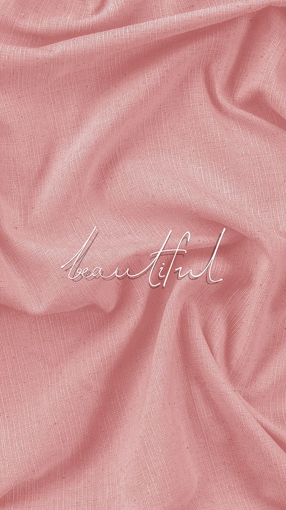 Beautiful text on a pink background mobile wallpaper vector