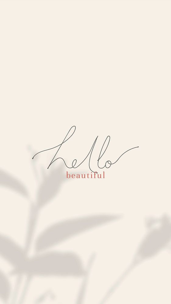 Hello beautiful handwritten design mobile background