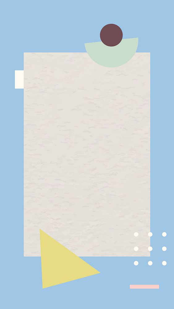 Blue framed paper note phone background vector