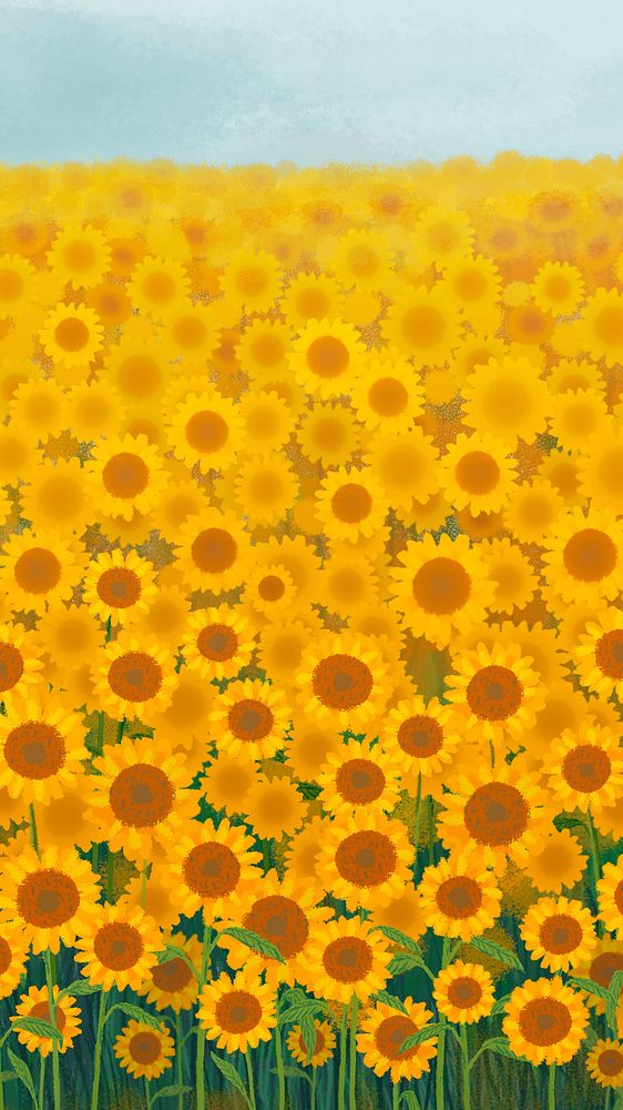 Sunflower garden background mobile phone wallpaper