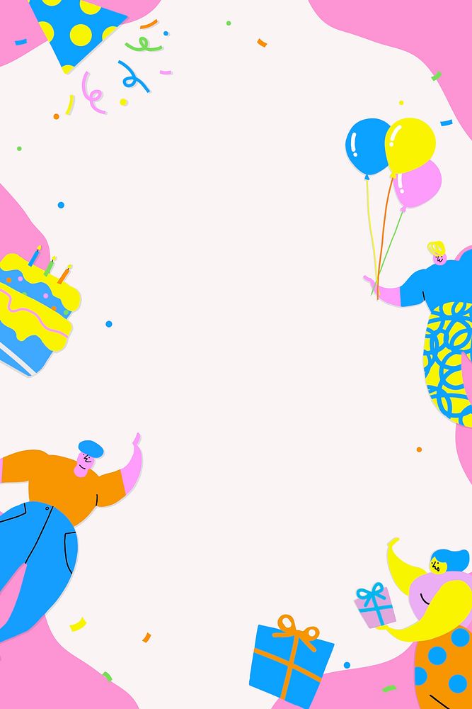 People celebrating a birthday party background vector