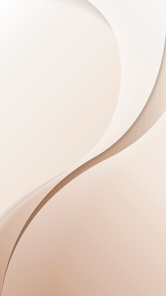 Beige abstract curved background mobile phone wallpaper vector