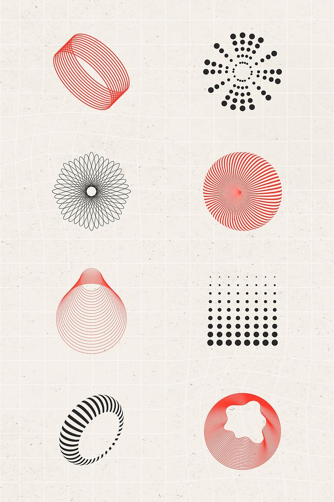Abstract 3D design elements collection illustration