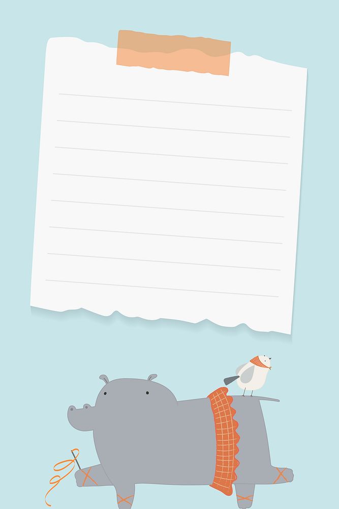 Hippo ballerina notepaper vctor