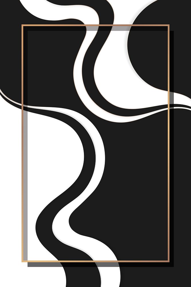 Rectangle frame on curve patterned background vector