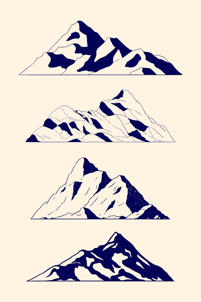 Mountain shapes for logo vector