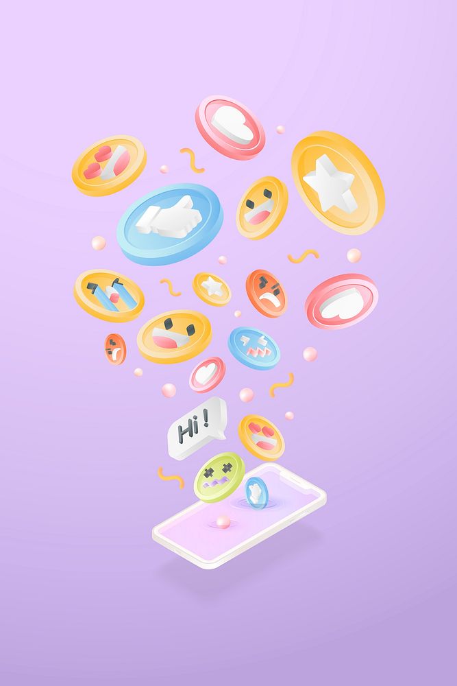 Social emoticons background template vector