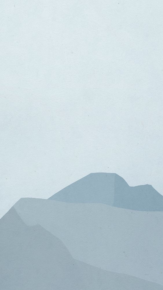 Scenic mobile lockscreen psd with blue mountains