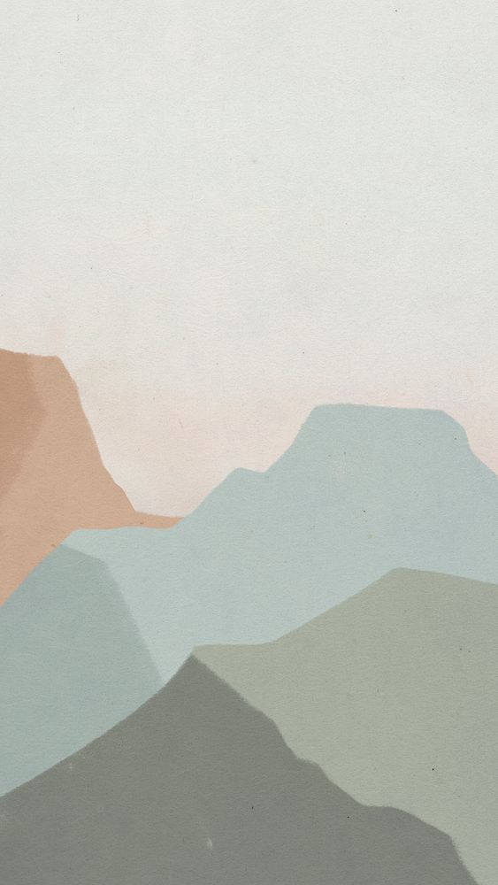 Landscape mobile lockscreen wallpaper psd with mountains illustration