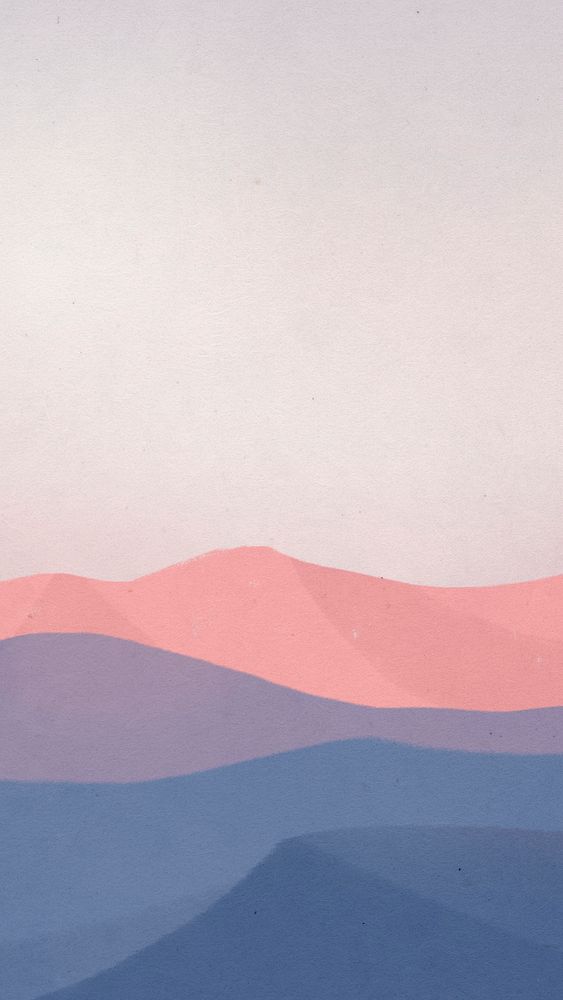 Landscape phone wallpaper psd with pink mountains illustration