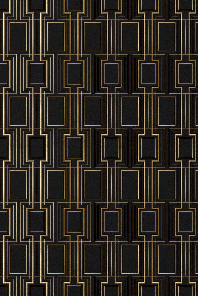 Seamless art deco psd pattern on black background