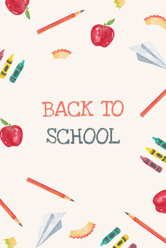 School stationery editable template vector in watercolor back to school poster