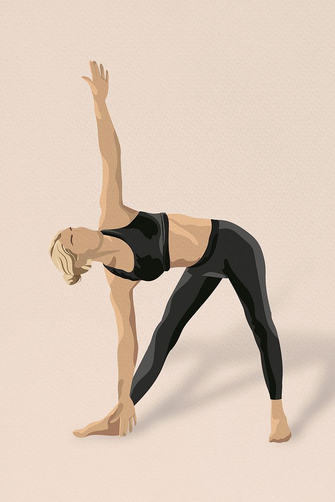 Yoga triangle pose vector minimal illustration