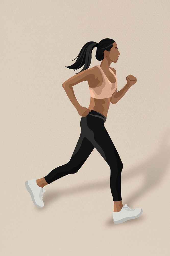 Running woman vector cardio minimal illustration
