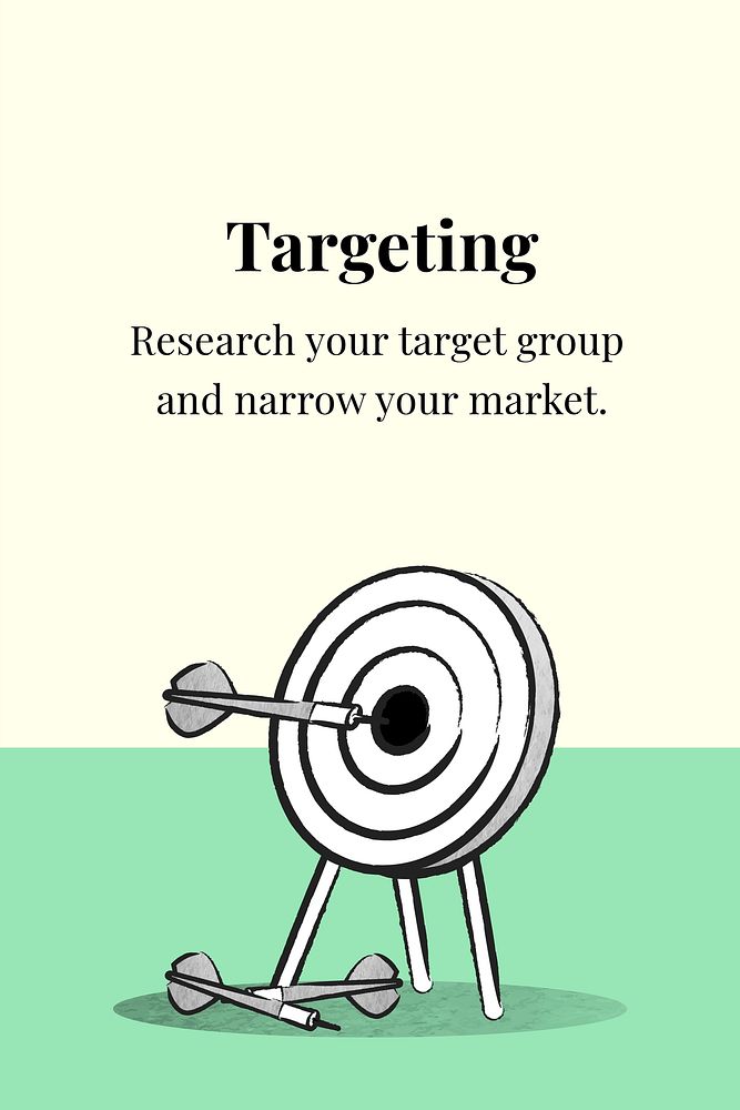 Business targeting template vector with dart and arrow on beige and green banner