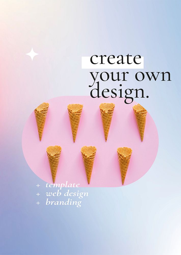 Create your own design vector editable poster on colorful gradient background