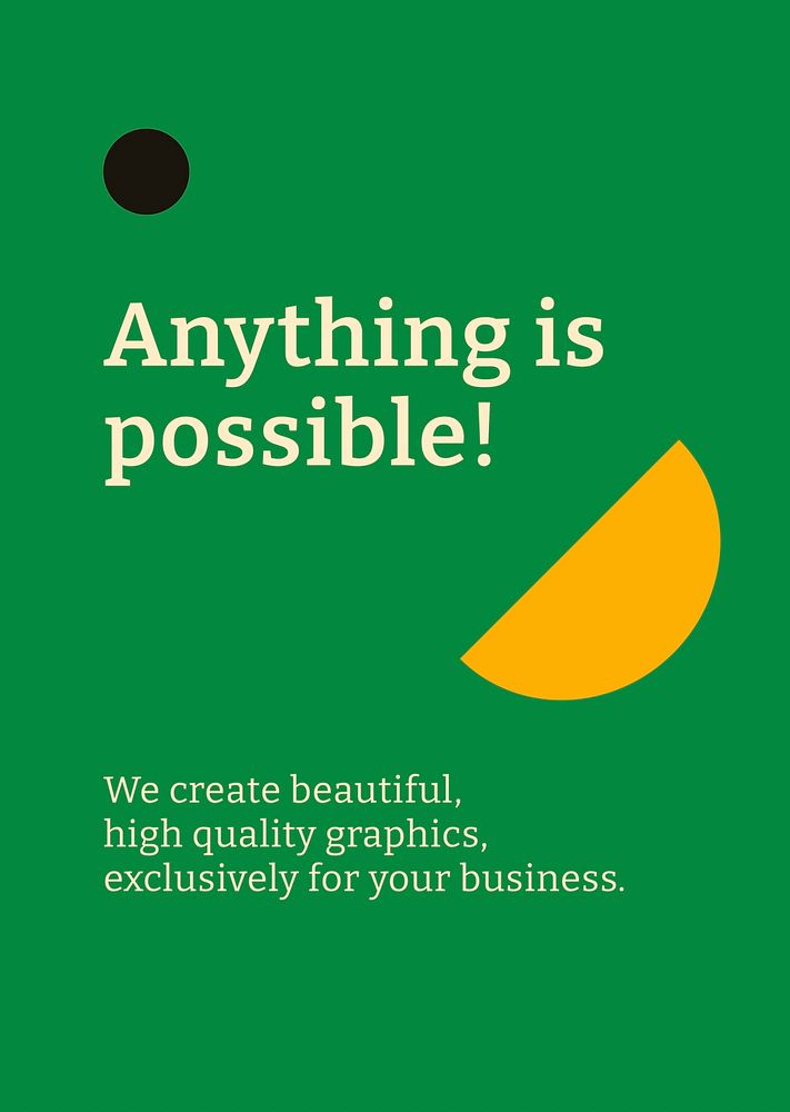 Editable poster template psd bauhaus inspired flat design with anything is possible text