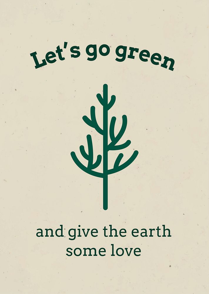 Go green poster template vector in earth tone