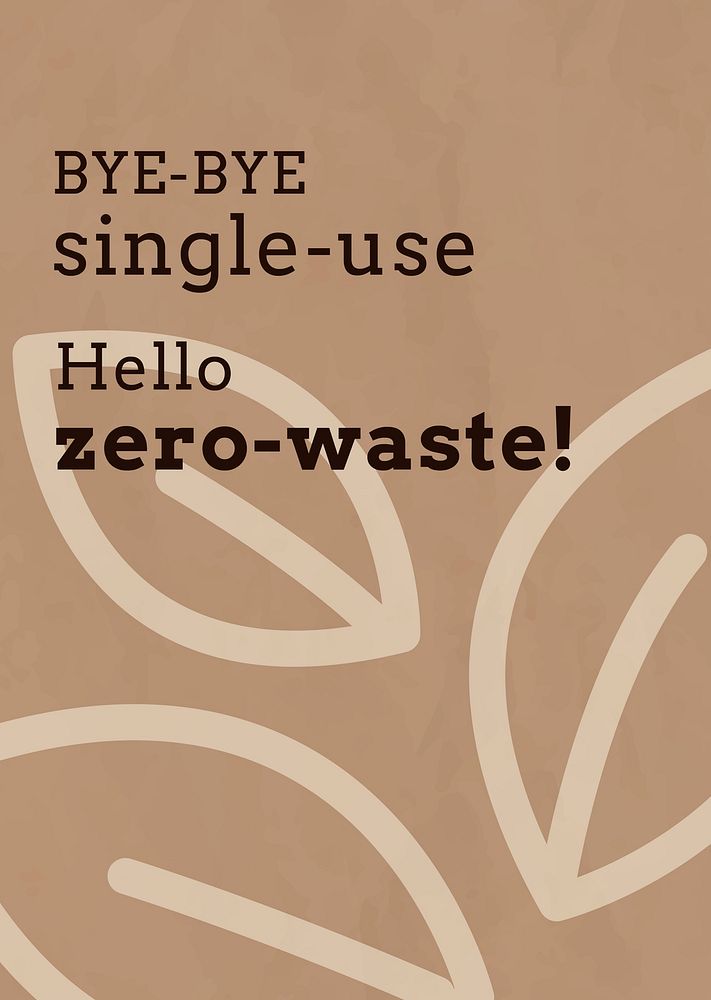 Zero waste poster line art design