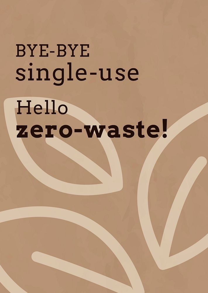 Zero waste poster template vector in earth tone