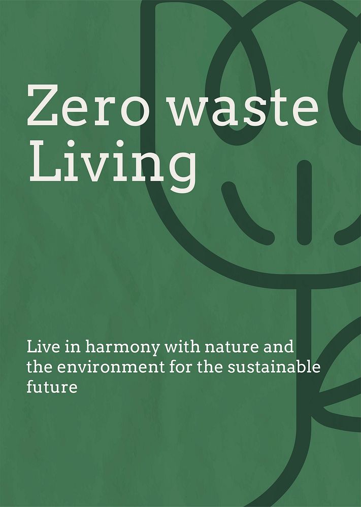 Zero waste poster template vector in earth tone