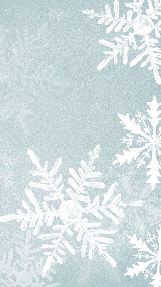 Winter snowflake illustration on blue background