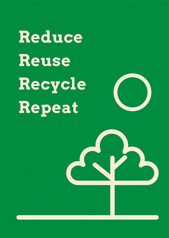 Recycle poster template psd in earth tone