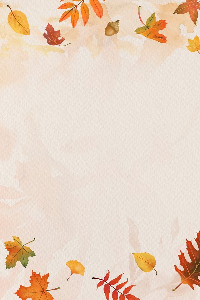 Fall leaves beige background psd