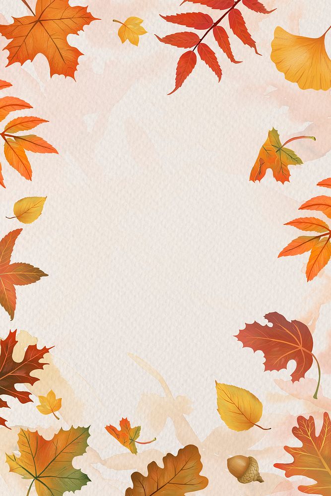 Fall leaves beige background psd