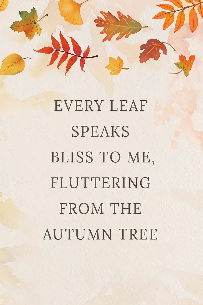 Autumn quote template vector for pinterest post