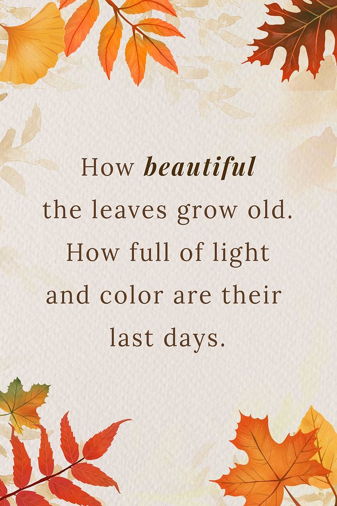 Fall season quote template psd for pinterest post