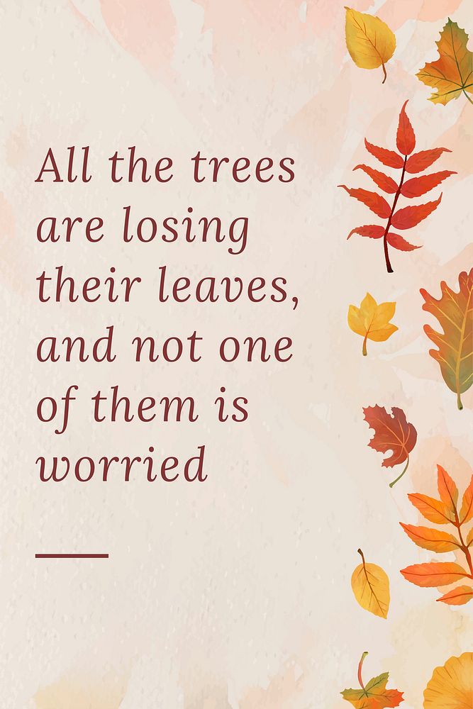 Autumn quote template vector for pinterest post