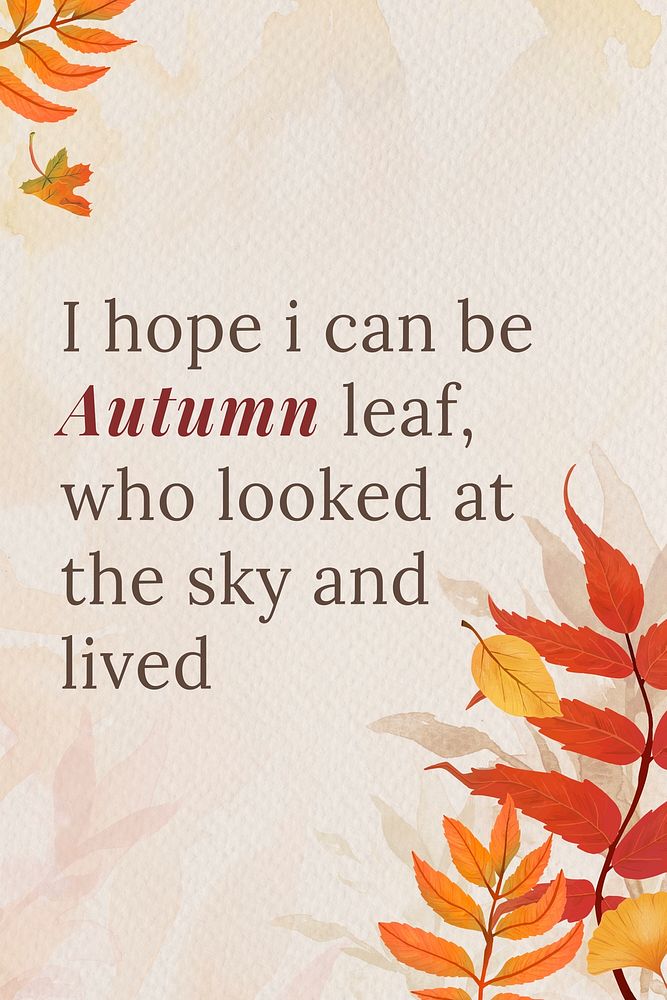 Autumn quote template psd for pinterest post