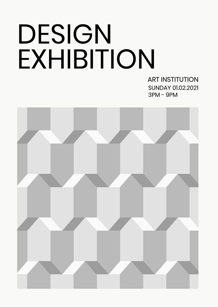 Design exhibition geometric template psd ad poster geometric modern style