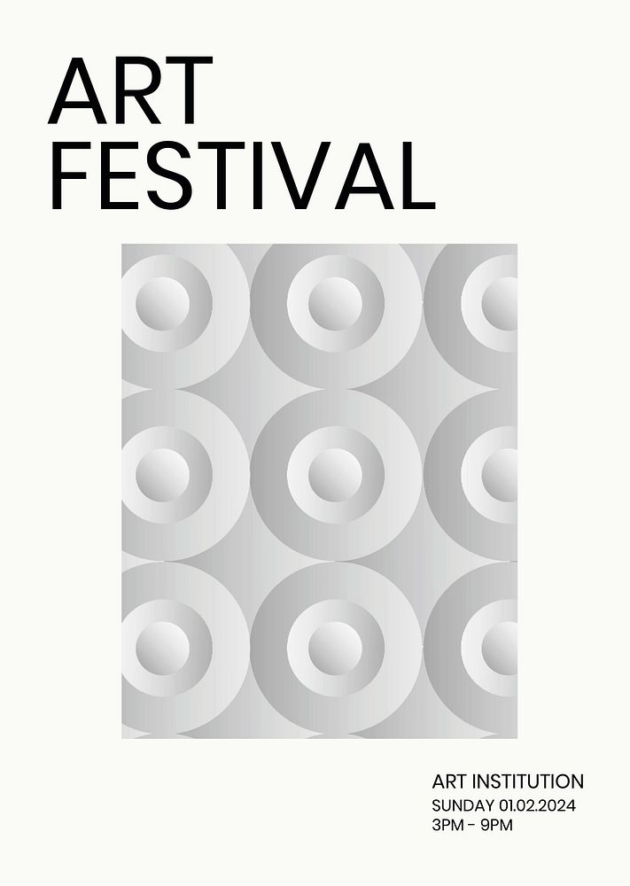 Art festival geometric template psd ad poster geometric modern style 