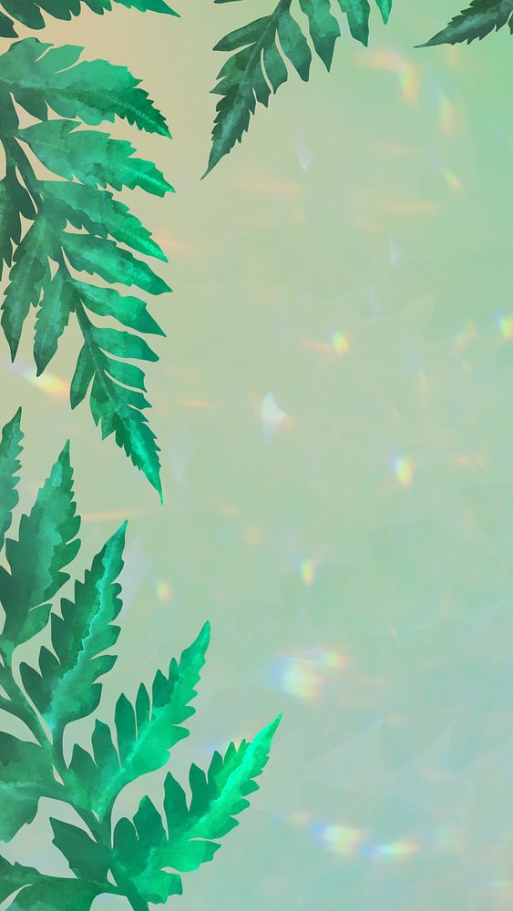 Aesthetic green leaves background for social media story