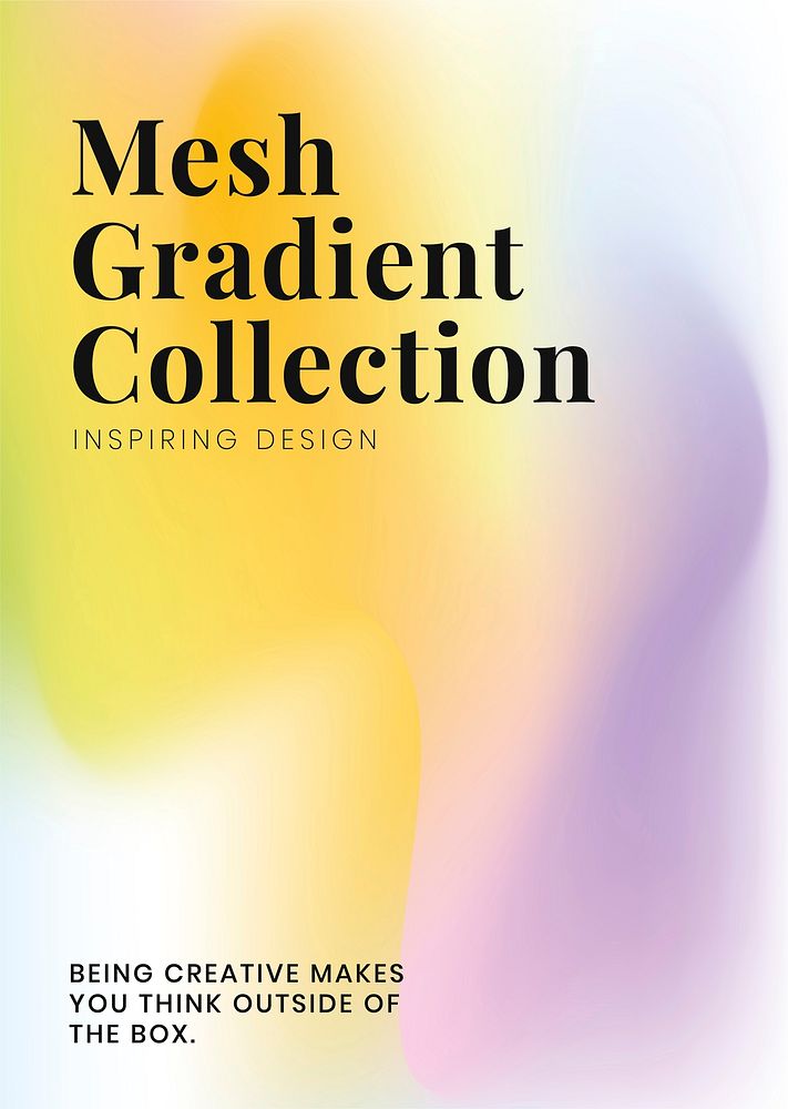 Aesthetic template vector yellow and purple gradient for poster