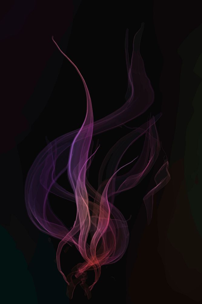 Pink smoke element vector in black background