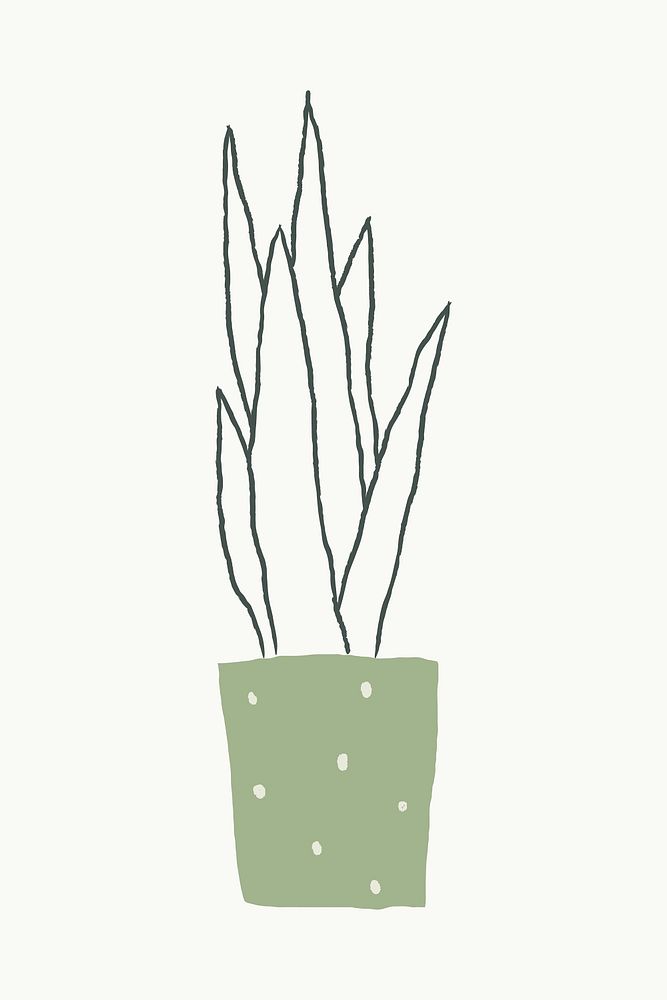 Potted houseplant doodle hand drawn